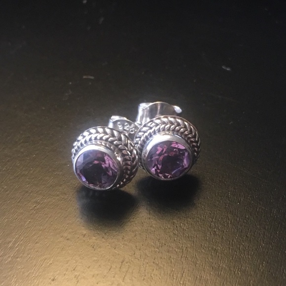 Amethyst Sterling Silver 925 Earrings - Picture 5 of 8